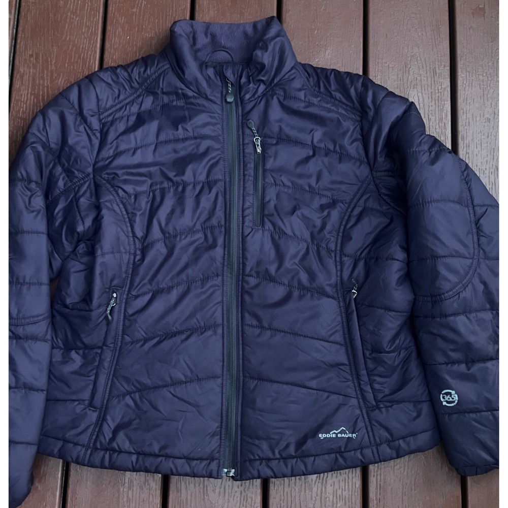 Eddie Bauer Weatheredge 365 PrimaLoft Puffer Jacket Purple XL Womens Full Zip
